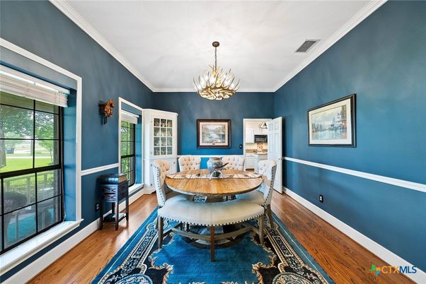 Chandelier, Dining room, Interior, Wood Texture Flooring