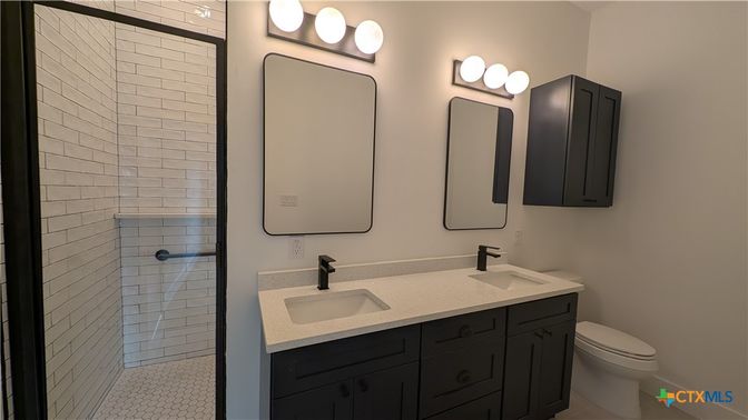 Bathroom, Dual Sink Vanities, Glass Shower, Interior