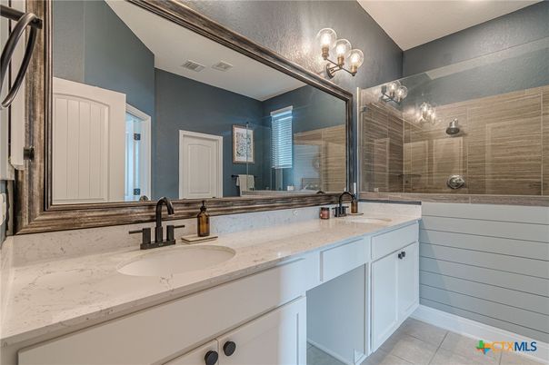 Bathroom, Dual Sink Vanities, Glass Shower, Interior