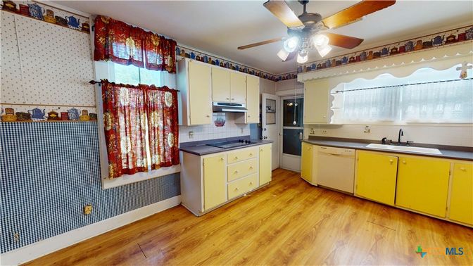Interior, Kitchen, Wood Texture Flooring