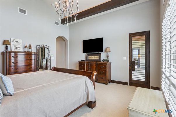 Bedroom, Chandelier, Interior