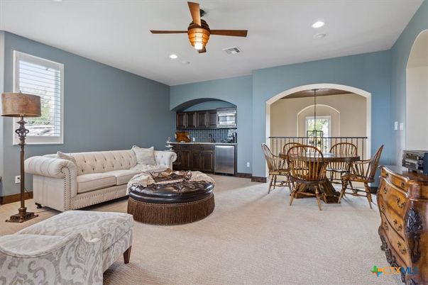 Dining room, Interior, Kitchen, Living room, Recessed Lighting