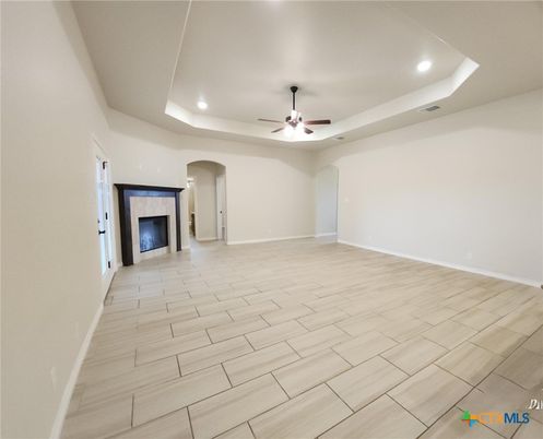 Empty room, Fireplace, Interior, Recessed Lighting