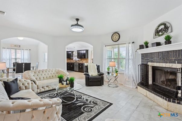 Dining room, Fireplace, Interior, Living room