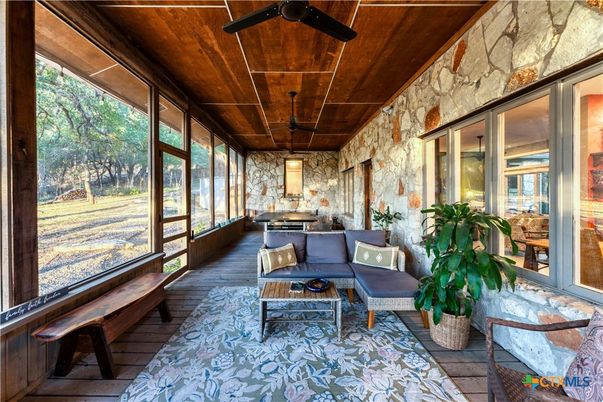 Interior, Living room, Stone Walls, Sun Room, Wooden Ceilings, Wood Texture Flooring