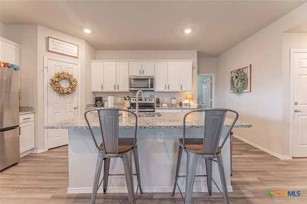 Interior, Kitchen, Recessed Lighting, Wood Texture Flooring