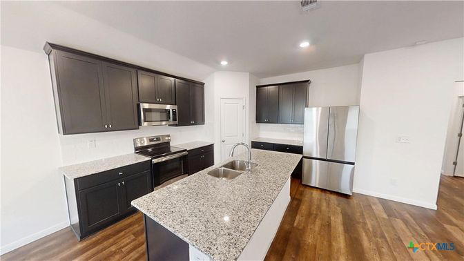 Interior, Kitchen, Recessed Lighting, Wood Texture Flooring
