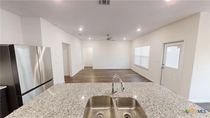 Interior, Kitchen, Recessed Lighting, Wood Texture Flooring