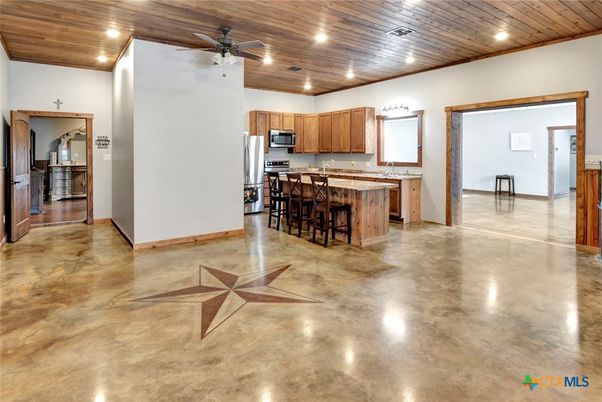Interior, Kitchen, Recessed Lighting, Stainless Steel Appliances, Wooden Ceilings