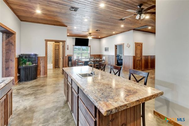 Dining room, Interior, Kitchen, Recessed Lighting, Wooden Ceilings
