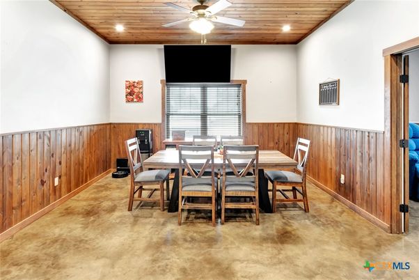 Dining room, Interior, Recessed Lighting, Wooden Ceilings