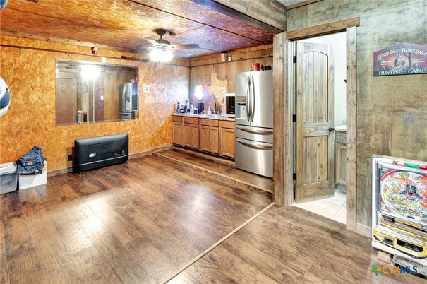 Interior, Kitchen, Wood Texture Flooring, Wooden Walls