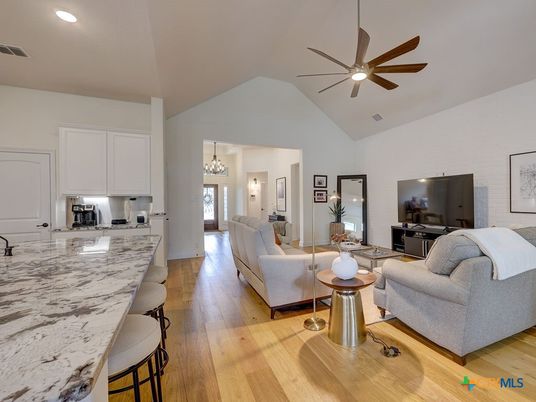 Chandelier, Dining room, Interior, Kitchen, Living room, Pendant Lights, Recessed Lighting, Wood Texture Flooring