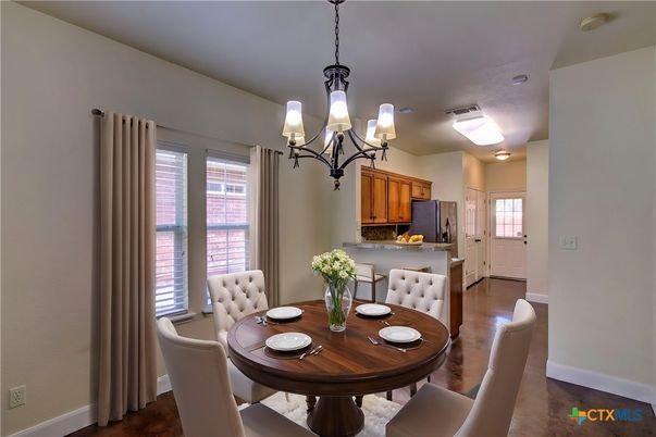 Chandelier, Dining room, Interior, Kitchen, Wood Texture Flooring