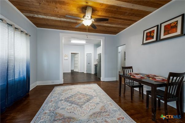Dining room, Interior, Wooden Ceilings, Wood Texture Flooring
