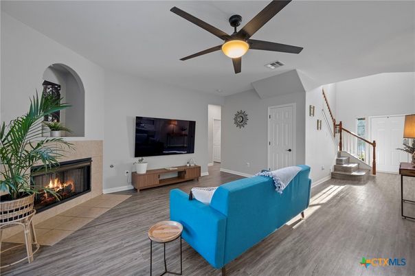 Fireplace, Interior, Living room, Wood Texture Flooring