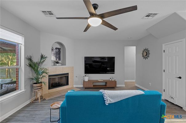Fireplace, Interior, Living room, Wood Texture Flooring