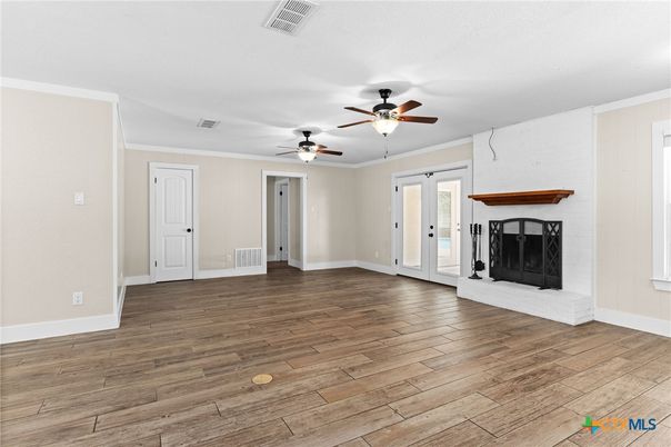 Empty room, Fireplace, Interior, Wood Texture Flooring