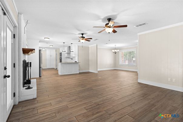 Chandelier, Interior, Kitchen, Pendant Lights, Wood Texture Flooring