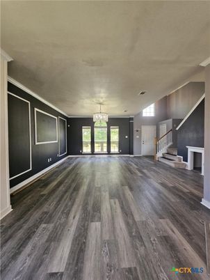 Chandelier, Empty room, Interior, Wood Texture Flooring