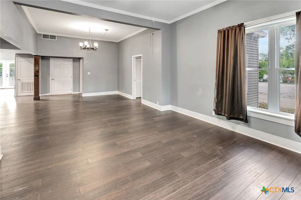 Chandelier, Empty room, Interior, Wood Texture Flooring