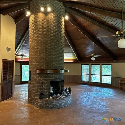 Fireplace, Interior, Stone Walls, Wooden Beams, Wooden Ceilings