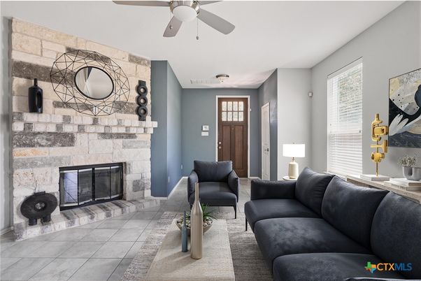 Fireplace, Interior, Living room, Stone Walls