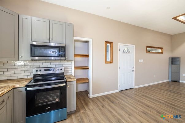 Interior, Kitchen, Stainless Steel Appliances, Wood Texture Flooring