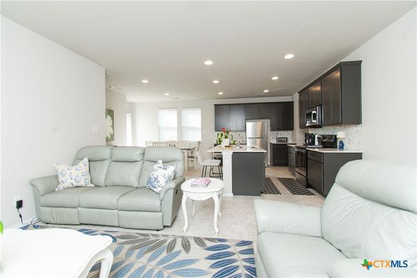 Dining room, Interior, Kitchen, Living room, Recessed Lighting, Stainless Steel Appliances
