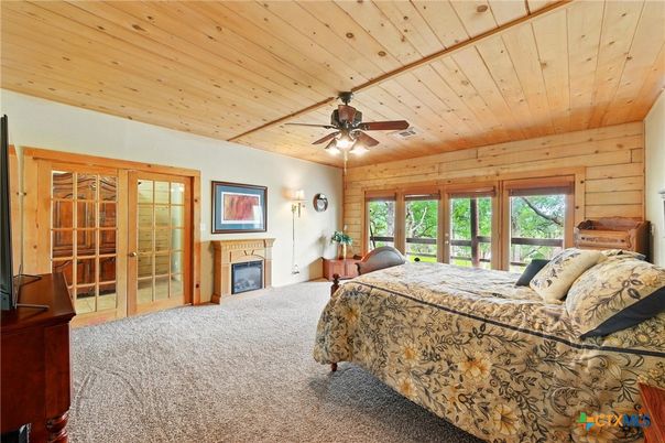 Bedroom, Fireplace, Interior, Wooden Ceilings, Wooden Walls