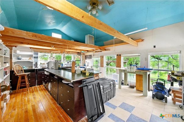 Interior, Kitchen, Wooden Beams, Wood Texture Flooring