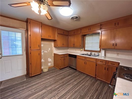 Interior, Kitchen, Wood Texture Flooring