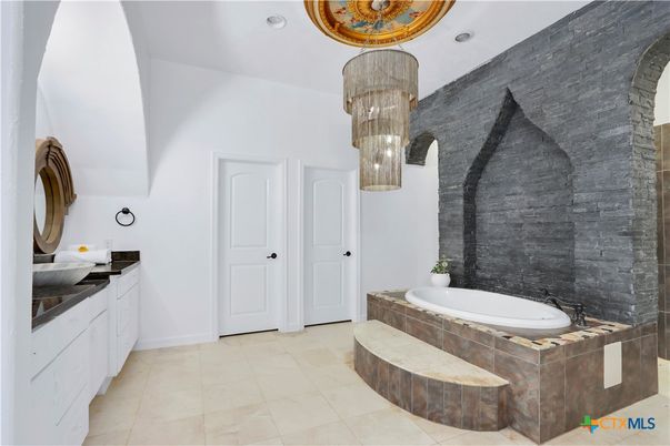 Bathroom, Chandelier, Interior, Recessed Lighting