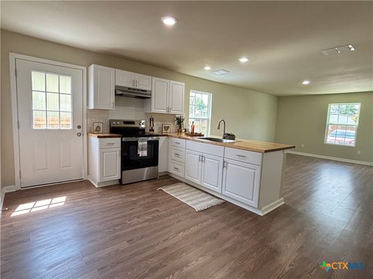 Interior, Kitchen, Stainless Steel Appliances, Wood Texture Flooring