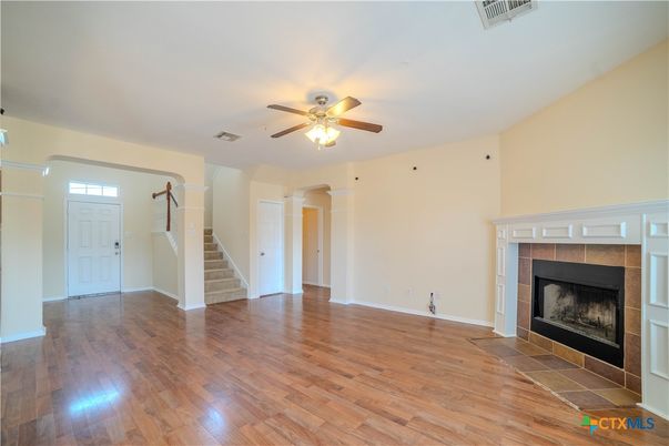 Empty room, Fireplace, Interior, Wood Texture Flooring
