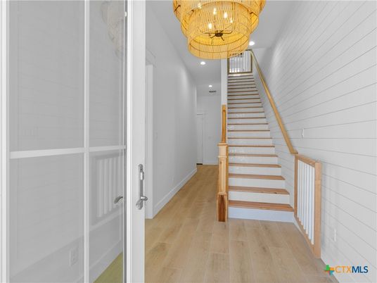 Chandelier, Interior, Recessed Lighting, Wood Texture Flooring