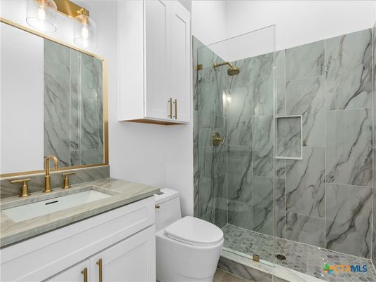 Bathroom, Glass Shower, Interior, Marble Walls