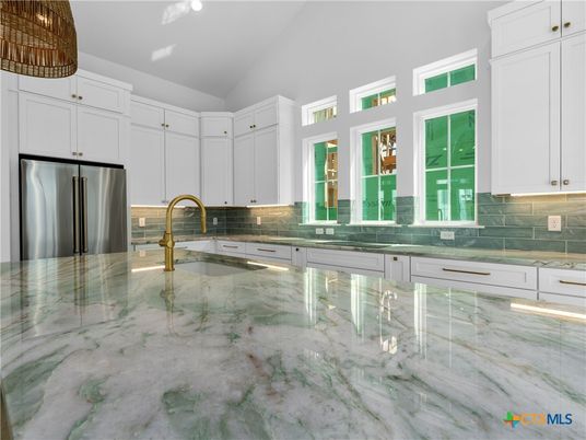 Interior, Kitchen, Marble, Recessed Lighting, Stainless Steel Appliances