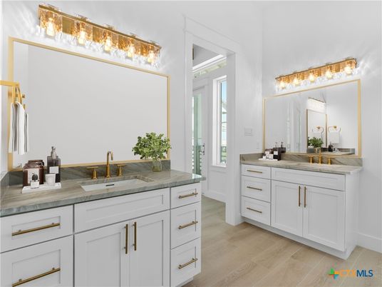 Bathroom, Dual Sink Vanities, Interior, Wood Texture Flooring