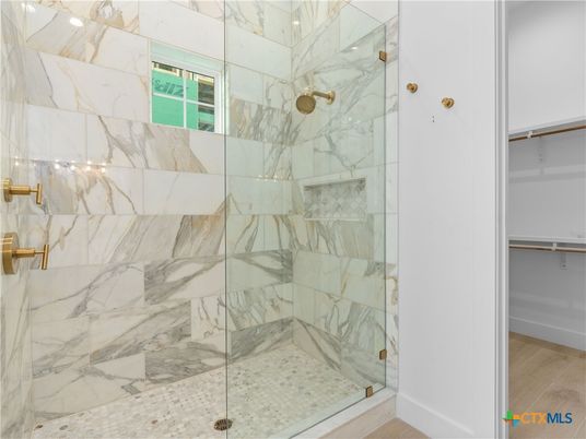 Bathroom, Glass Shower, Interior, Marble Walls