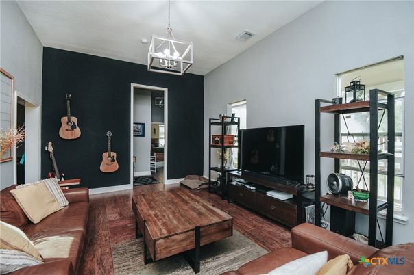 Interior, Living room, Pendant Lights, Wood Texture Flooring
