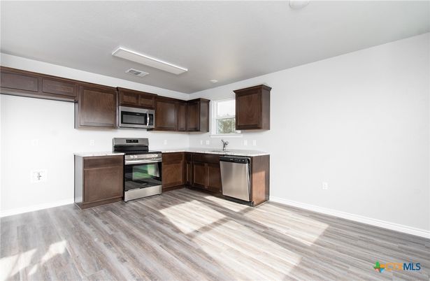 Interior, Kitchen, Stainless Steel Appliances, Wood Texture Flooring