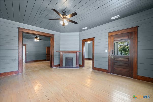 Empty room, Fireplace, Interior, Wood Texture Flooring