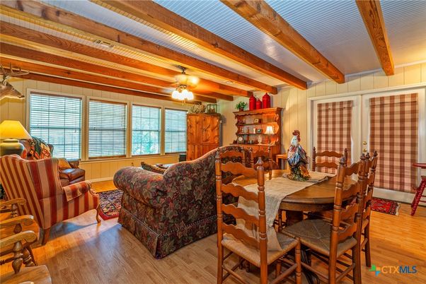 Dining room, Interior, Living room, Wooden Beams, Wood Texture Flooring