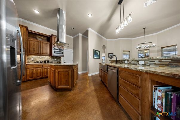 Interior, Kitchen, Pendant Lights, Recessed Lighting, Stainless Steel Appliances