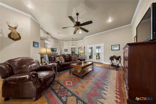 Interior, Living room, Pendant Lights, Recessed Lighting, Wood Texture Flooring