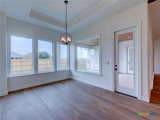 Empty room, Interior, Pendant Lights, Wood Texture Flooring