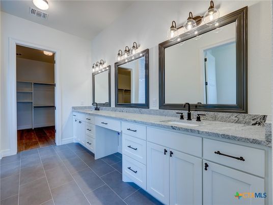 Bathroom, Dual Sink Vanities, Interior, Wood Texture Flooring
