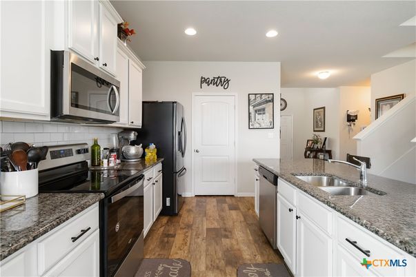 Interior, Kitchen, Recessed Lighting, Wood Texture Flooring