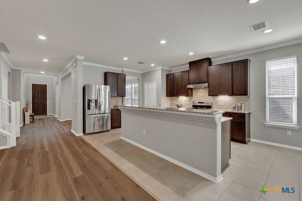 Interior, Kitchen, Recessed Lighting, Wood Texture Flooring